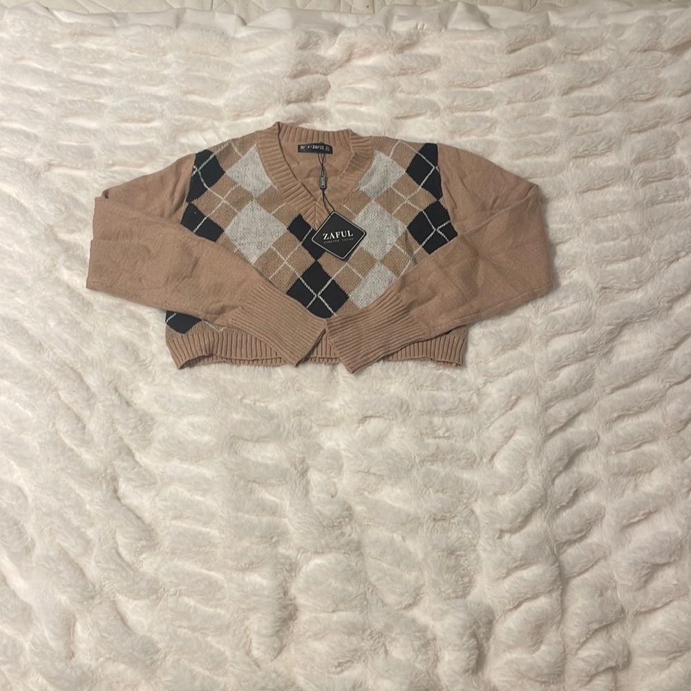 Zaful V-Neck Cropped Sweater
